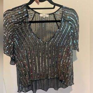 Parker Beaded Sequin Blouse